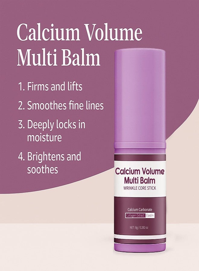 Aseawave 2Pcs Calcium Volume Multi Balm Stick, Korean Skin Care Moisturizing Balm with Vitamin, Almond & Vitamin E for Lip Eye Neck - Image 2